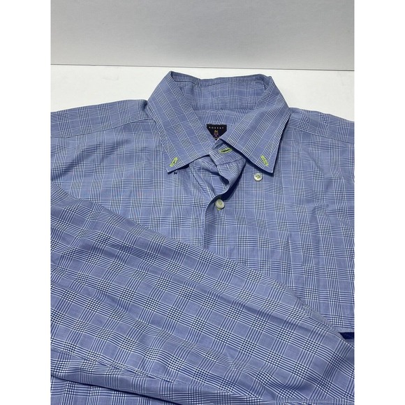Robert Talbott Estate Shirt‎ Men's Large Trim Fit Missing Button - Picture 1 of 5